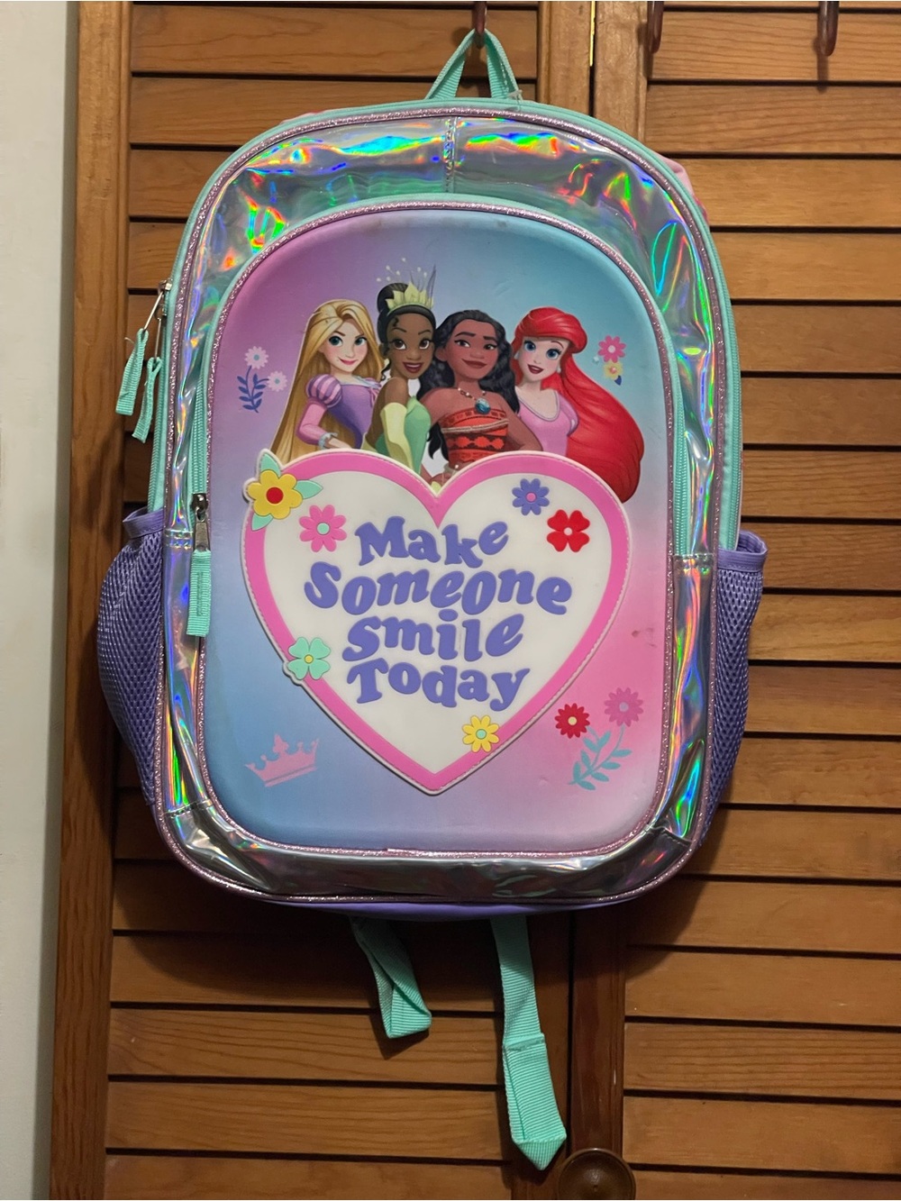 Disney Holographic Pink & Purple Princess Backpack